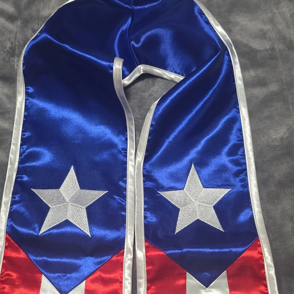 Puerto Rico/Patriotic Graduation Stole - Picture 2 of 2